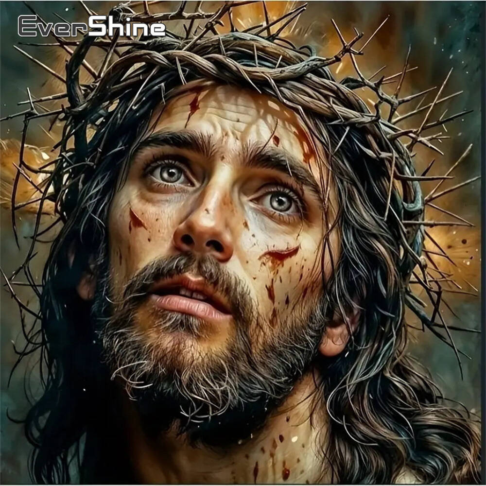 Embroidery Jesus - Evershine Pittura Diamante Cane Animale Cartone