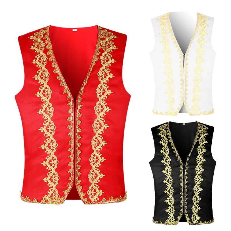 Embroidery Vest - Gilet barocco ricamato in oro medievale