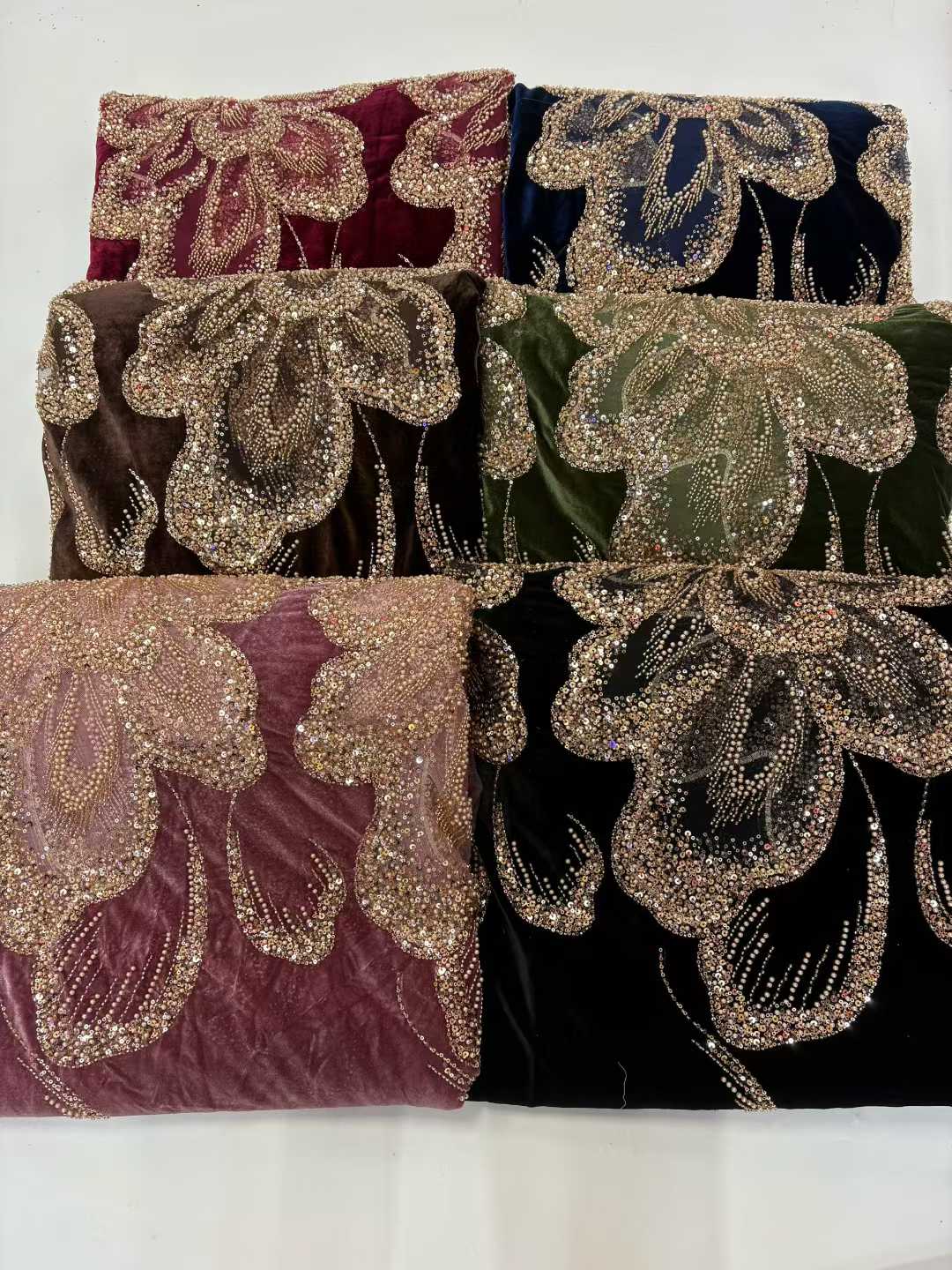 Tessuto di pizzo pesante con p - Velvet Fabric Embroidery recensione e prezzo