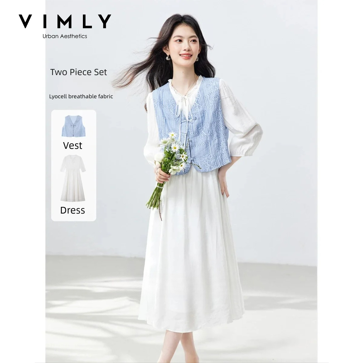 VIMLY Completo Due Pezzi da Do - Embroidery Vest recensione e prezzo