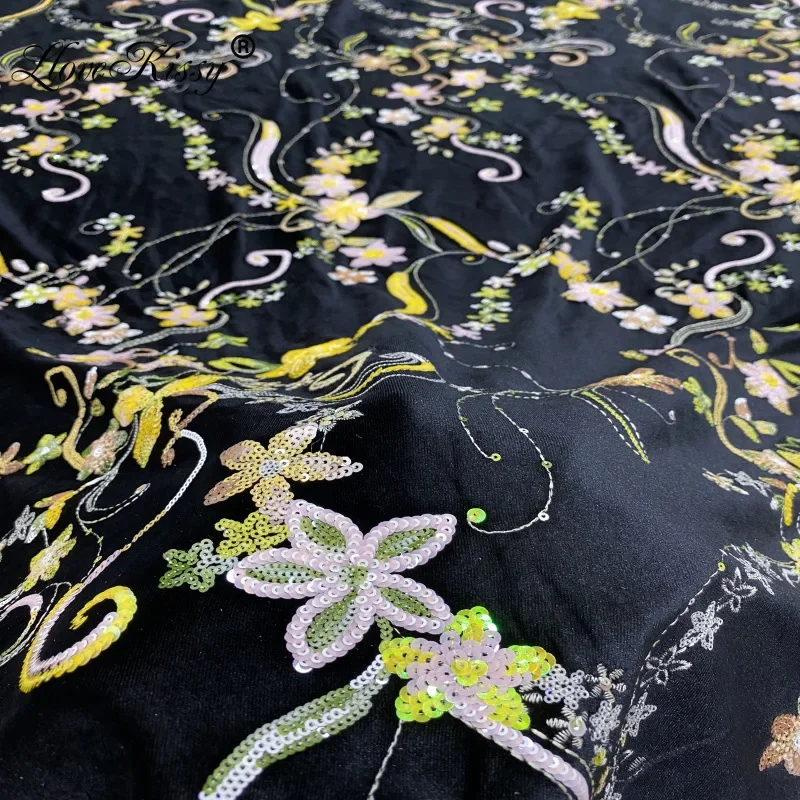 Nuovo ricamo in velluto nero a - Velvet Fabric Embroidery recensione e prezzo
