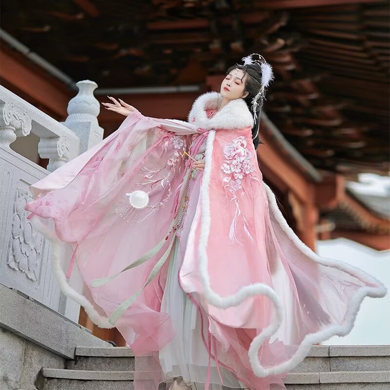 Abito mantello Hanfu rosa e ro - Embroidery Xmas recensione e prezzo