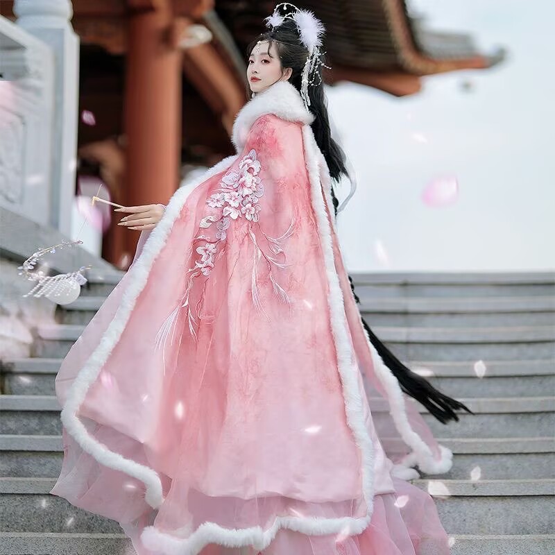 Abito mantello Hanfu rosa e ro - Embroidery Xmas recensione e prezzo